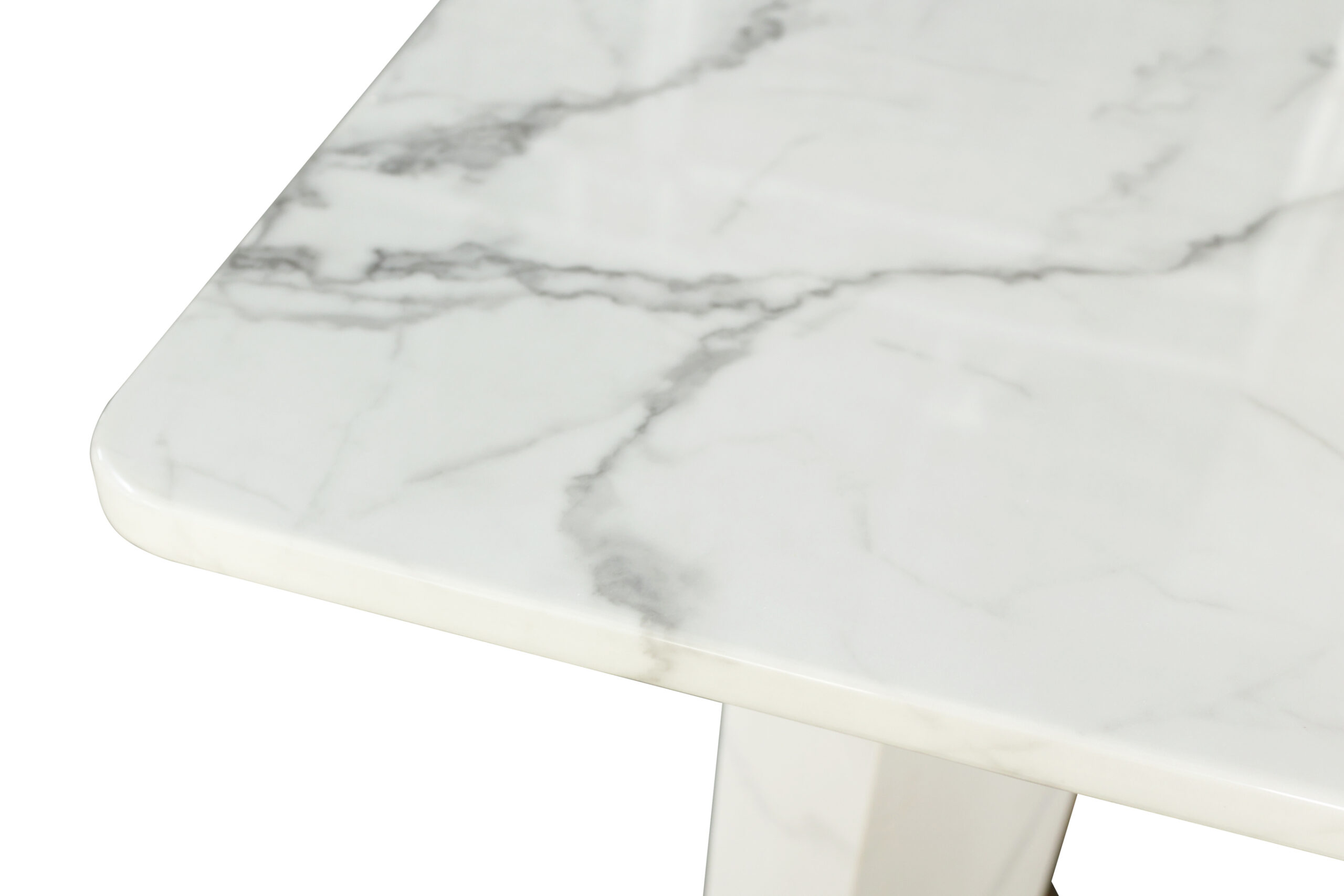 STÓŁ jadalniany, prostokątny, biały blat imitujący marmur, złote nogi, glamour, do salonu