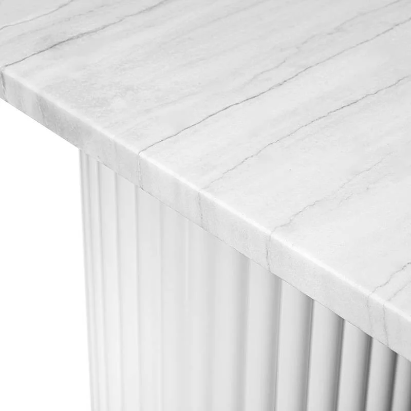 STÓŁ jadalniany, prostokątny, blat o zaokrąglonych rogach, stalowa podstawa, biały, najwyższa jakość STÓŁ jadalniany, prostokątny, blat o zaokrąglonych rogach, stalowa podstawa, biały, najwyższa jakość