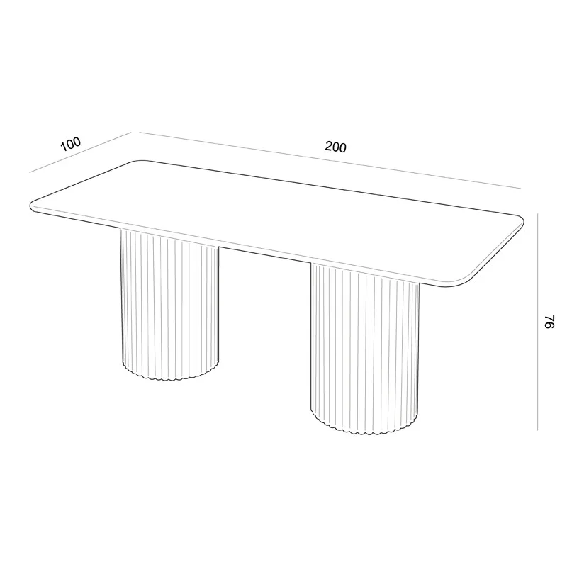 STÓŁ jadalniany, prostokątny, blat o zaokrąglonych rogach, stalowa podstawa, biały, wymiary STÓŁ jadalniany, prostokątny, blat o zaokrąglonych rogach, stalowa podstawa, biały, wymiary