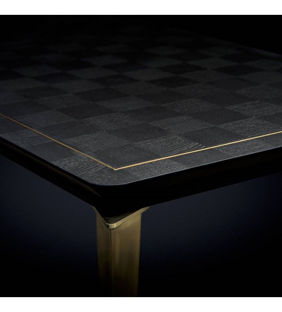 STÓŁ kwadratowy, drewniany, czarny blat, wzór szachownicy, złote nogi, wyjątkowy STÓŁ kwadratowy, drewniany, czarny blat, wzór szachownicy, złote nogi, wyjątkowy