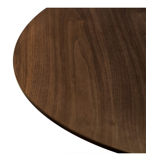 STÓŁ okrągły, jadalniany, drewniany, orzechowy blat, czarna podstawa, ekskluzywny, wyjątkowy STÓŁ okrągły, jadalniany, drewniany, orzechowy blat, czarna podstawa, ekskluzywny, wyjątkowy