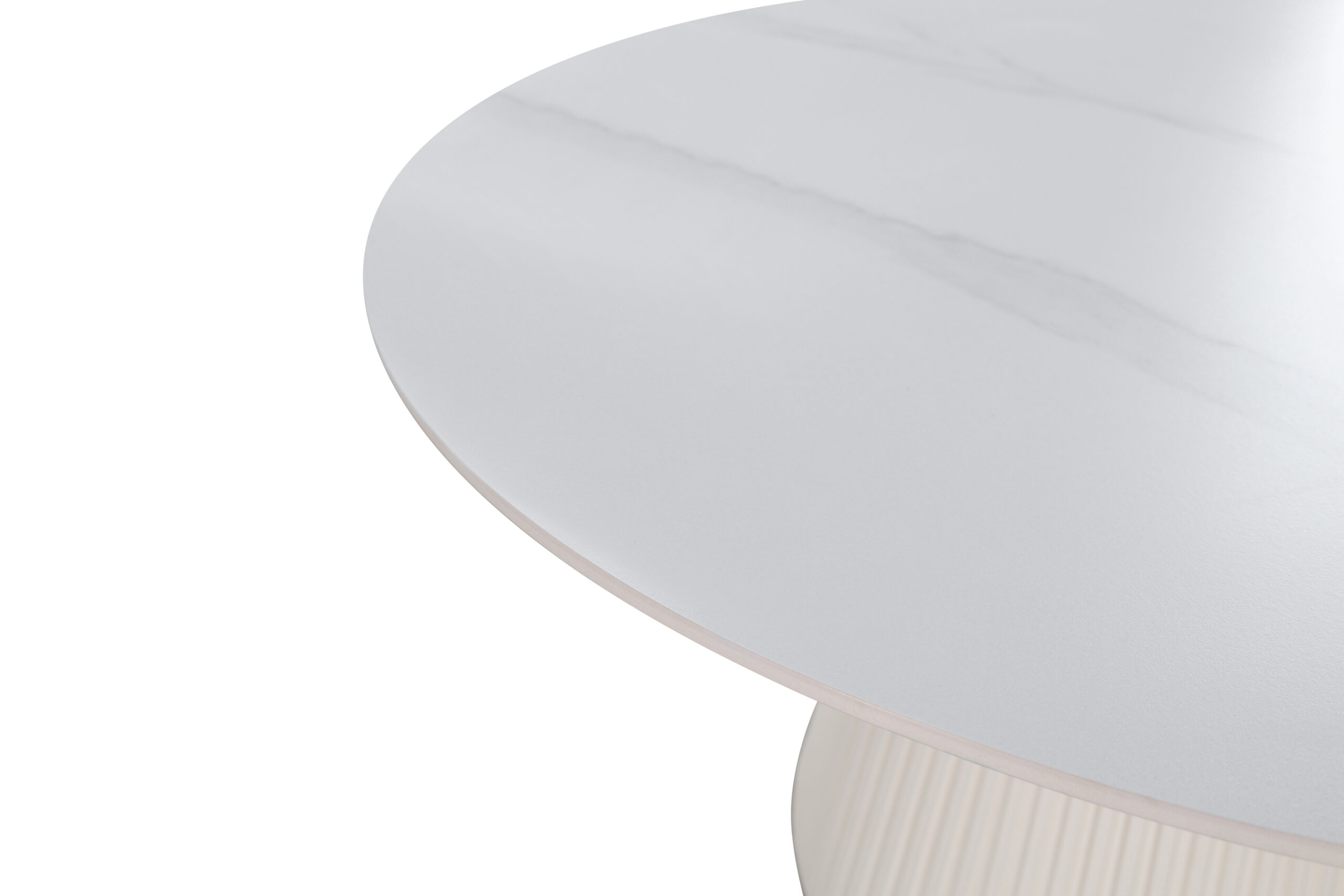 STÓŁ okrągły, plisowana podstawa, blat imitujący biały marmur, elegancki, ekskluzywny STÓŁ okrągły, plisowana podstawa, blat imitujący biały marmur, elegancki, ekskluzywny
