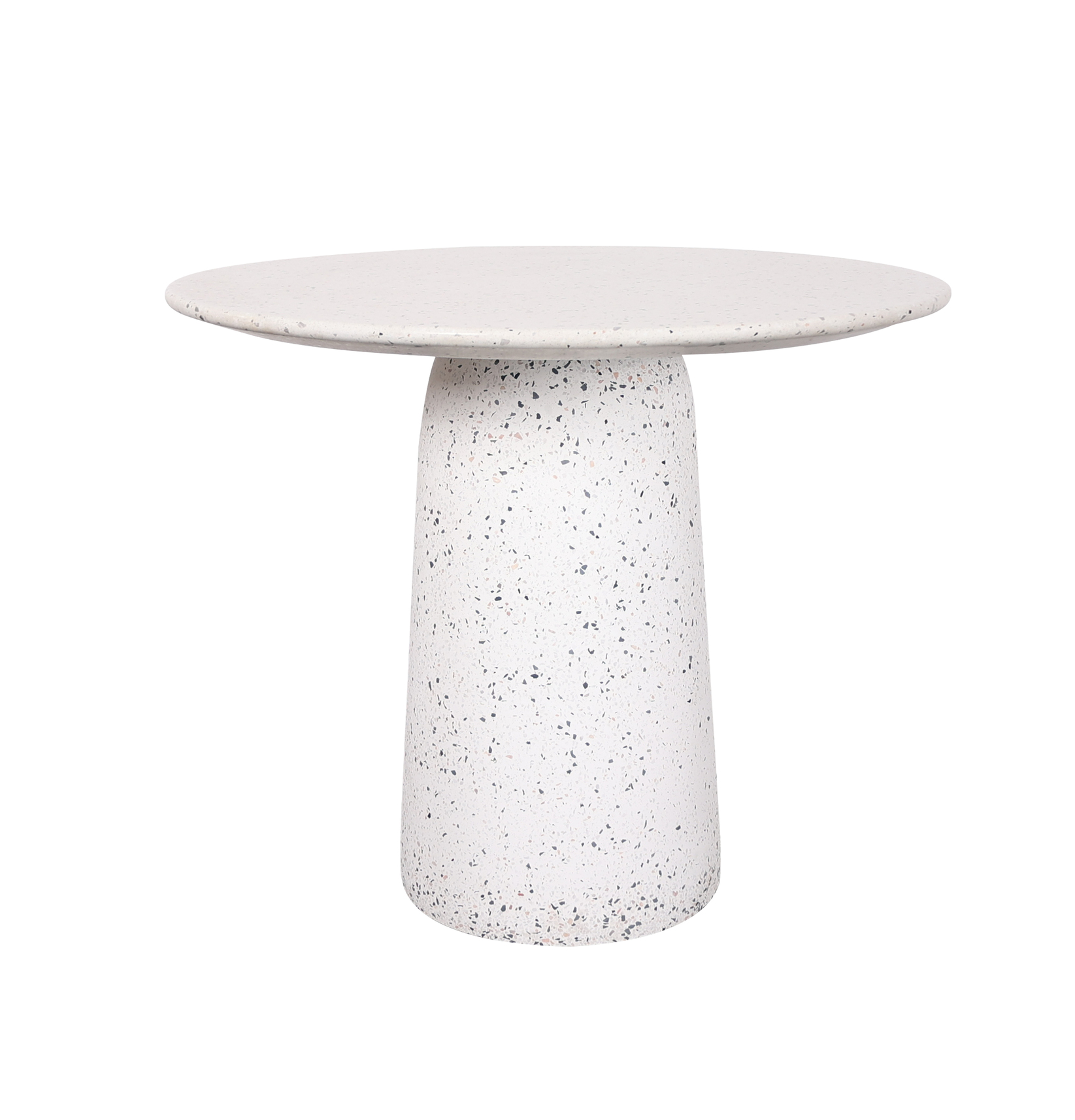 STÓŁ okrągły z naturalnego kamienia, biały, wykończenie lastryko STÓŁ okrągły z naturalnego kamienia, biały, wykończenie lastryko