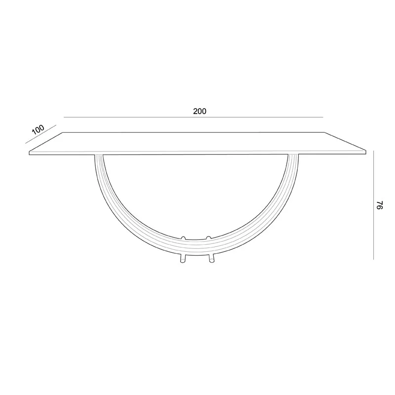 STÓŁ prostokątny, czarny polerowany kamienny blat, podstawa w formie łuków, ekskluzywny, wymiary