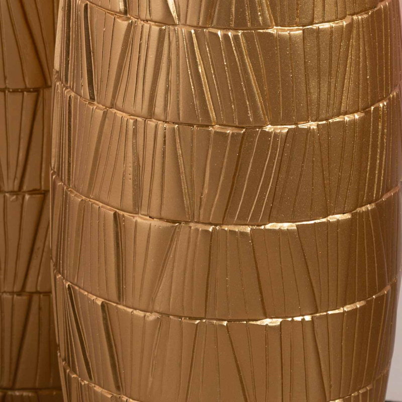 WAZON podłogowy złoty z żywicy poliestrowej, wyjątkowa faktura, wyjątkowy