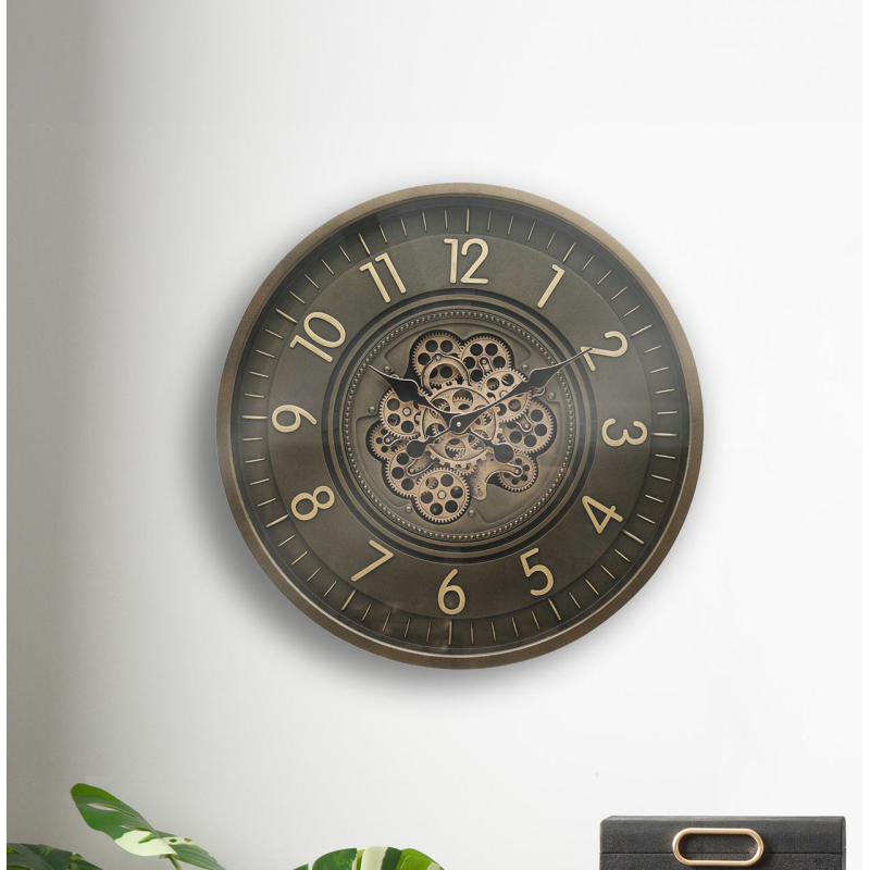 ZEGAR ŚCIENNY okrągły, kawowy kolor, widoczny mechanizm, wyjątkowy, ekskluzywny ZEGAR ŚCIENNY okrągły, kawowy kolor, widoczny mechanizm, wyjątkowy, ekskluzywny