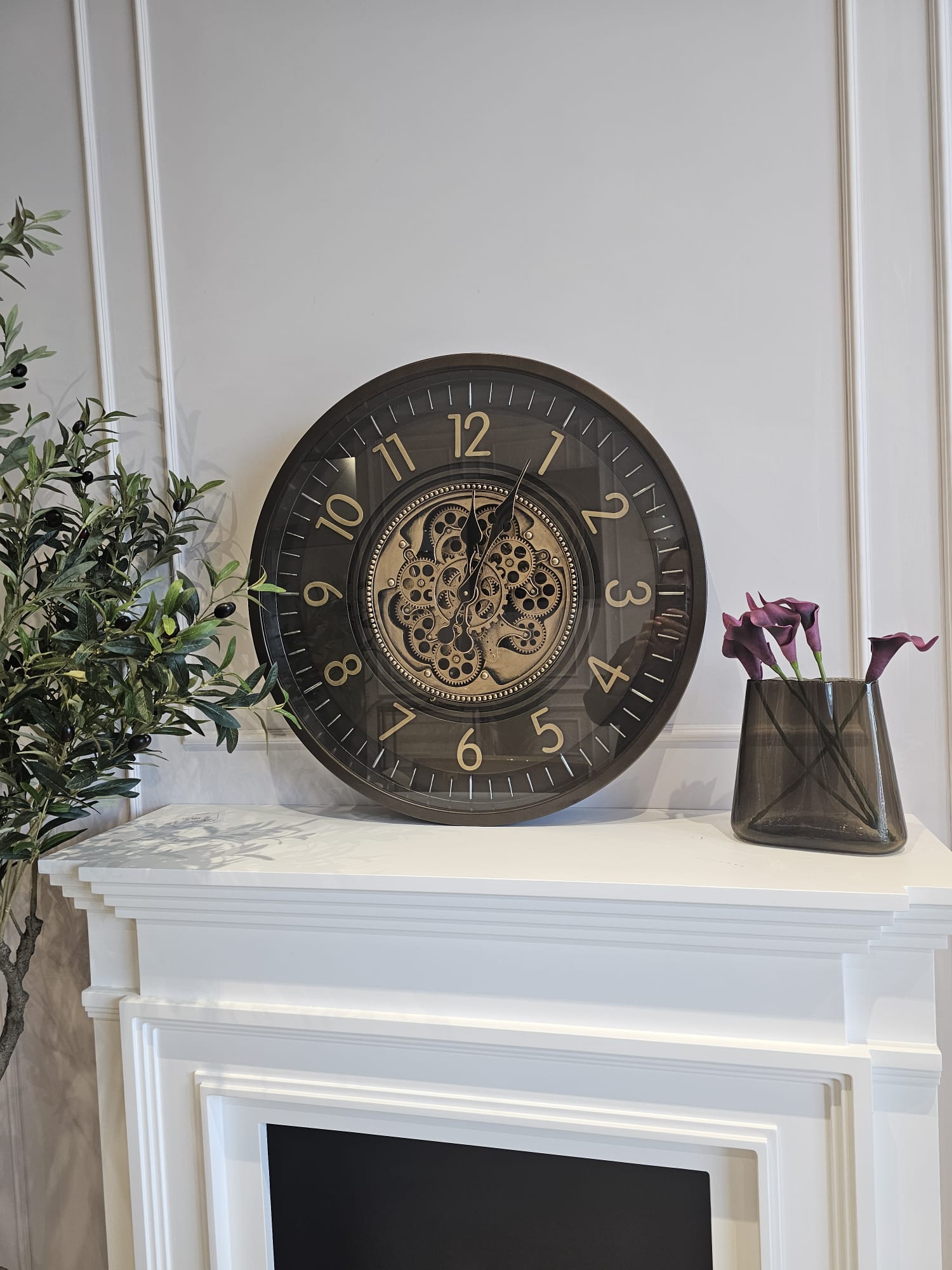 ZEGAR ŚCIENNY okrągły, kawowy kolor, widoczny mechanizm, wyjątkowy, piękny ZEGAR ŚCIENNY okrągły, kawowy kolor, widoczny mechanizm, wyjątkowy, piękny