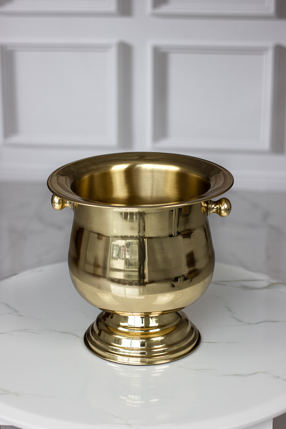 COOLER duży, metalowy, złoty, wysoki połysk, z uchwytami, styl glamour COOLER duży, metalowy, złoty, wysoki połysk, z uchwytami, styl glamour