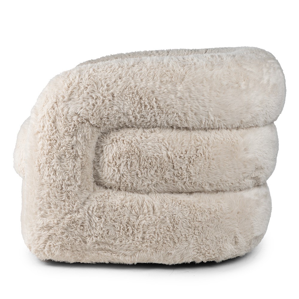 FOTEL jasnobeżowy, włochata tkanina, obrotowy, nowoczesny styl, ekskluzywny FOTEL jasnobeżowy, włochata tkanina, obrotowy, nowoczesny styl, ekskluzywny