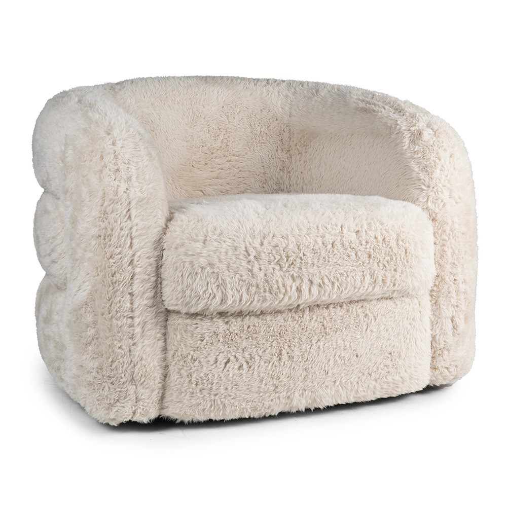 FOTEL jasnobeżowy, włochata tkanina, obrotowy, nowoczesny styl FOTEL jasnobeżowy, włochata tkanina, obrotowy, nowoczesny styl