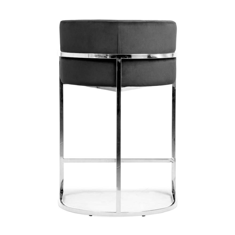 HOKER na srebrnych nogach z czarną tapicerką, elegancki styl, piękny HOKER na srebrnych nogach z czarną tapicerką, elegancki styl, piękny