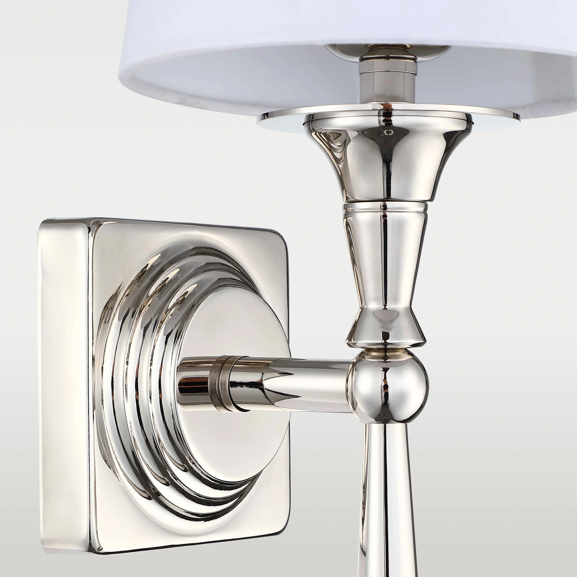 KINKIET Austin niklowano-biały, lśniące wykończenie, klasyczny, elegancki