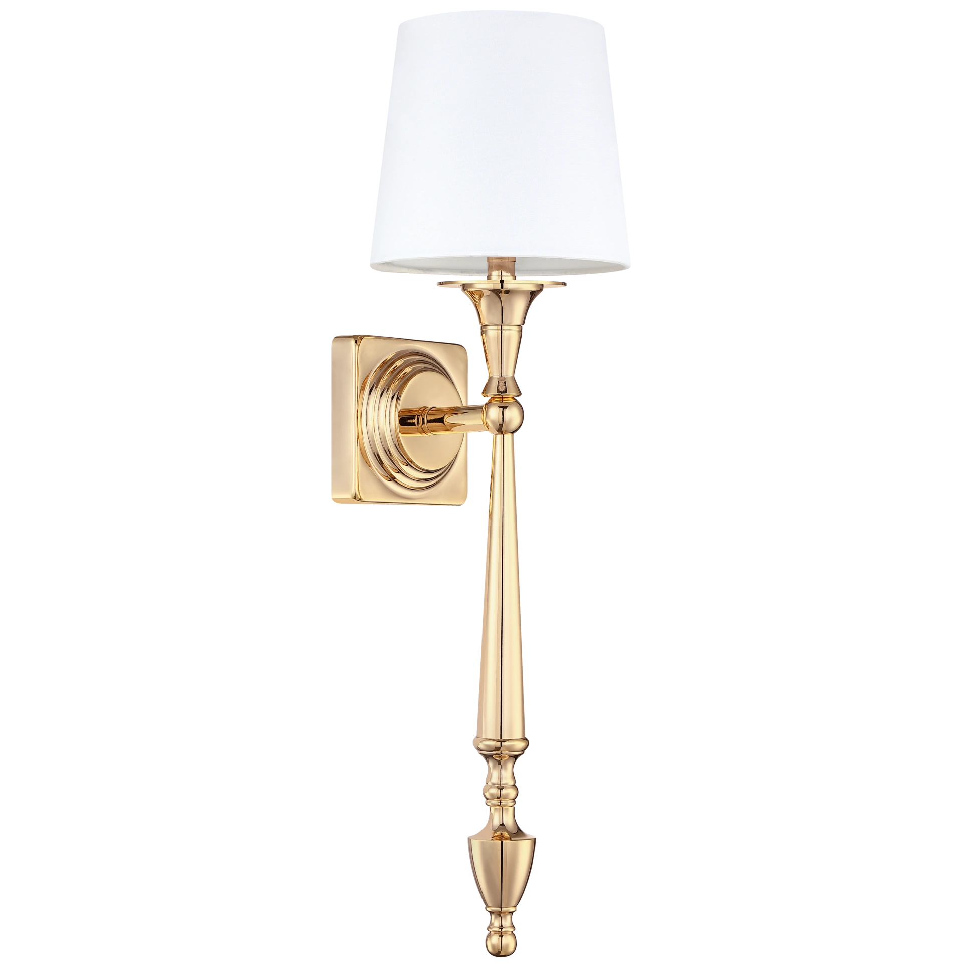 KINKIET Austin złoty z białym, materiałowym abażurem, elegancki, piękny