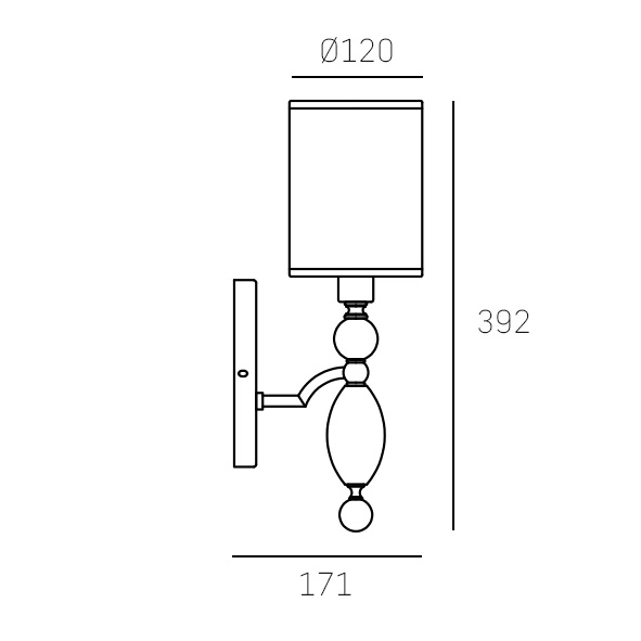 KINKIET Cancun srebrny, kryształowe detale, materiałowy, biały abażur, elegancki, wymiary KINKIET Cancun srebrny, kryształowe detale, materiałowy, biały abażur, elegancki, wymiary