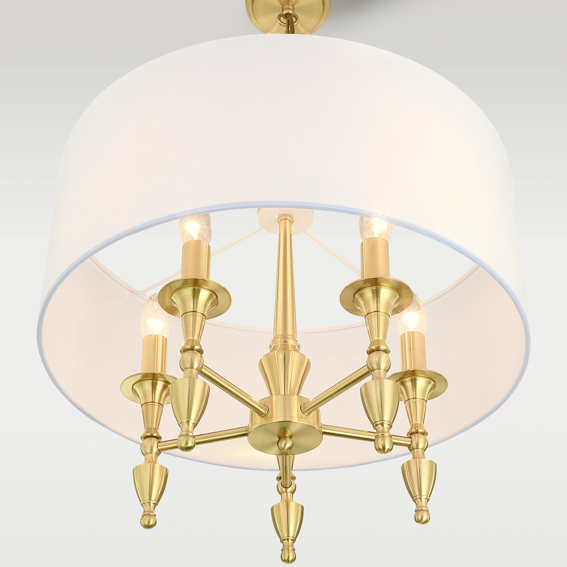 LAMPA WISZĄCA Austin mosiężne wykończenie, okrągły abażur, klasyczna, piekna