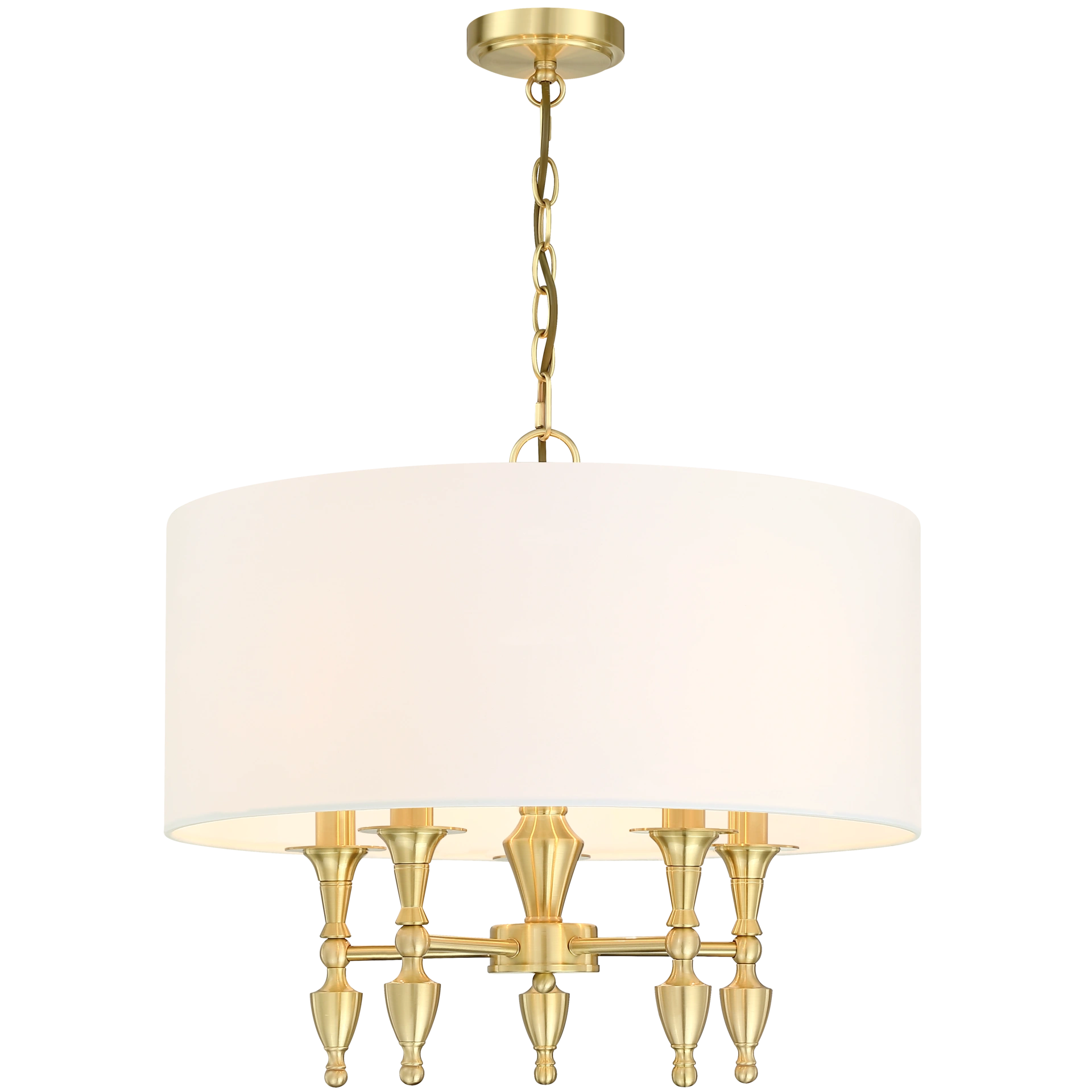 LAMPA WISZĄCA Austin mosiężne wykończenie, okrągły abażur, klasyczna