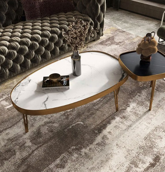 STOLIK KAWOWY o nieregularnym kształcie, ceramiczny blat, złoty stelaż, designerski, piękny STOLIK KAWOWY o nieregularnym kształcie, ceramiczny blat, złoty stelaż, designerski, piękny
