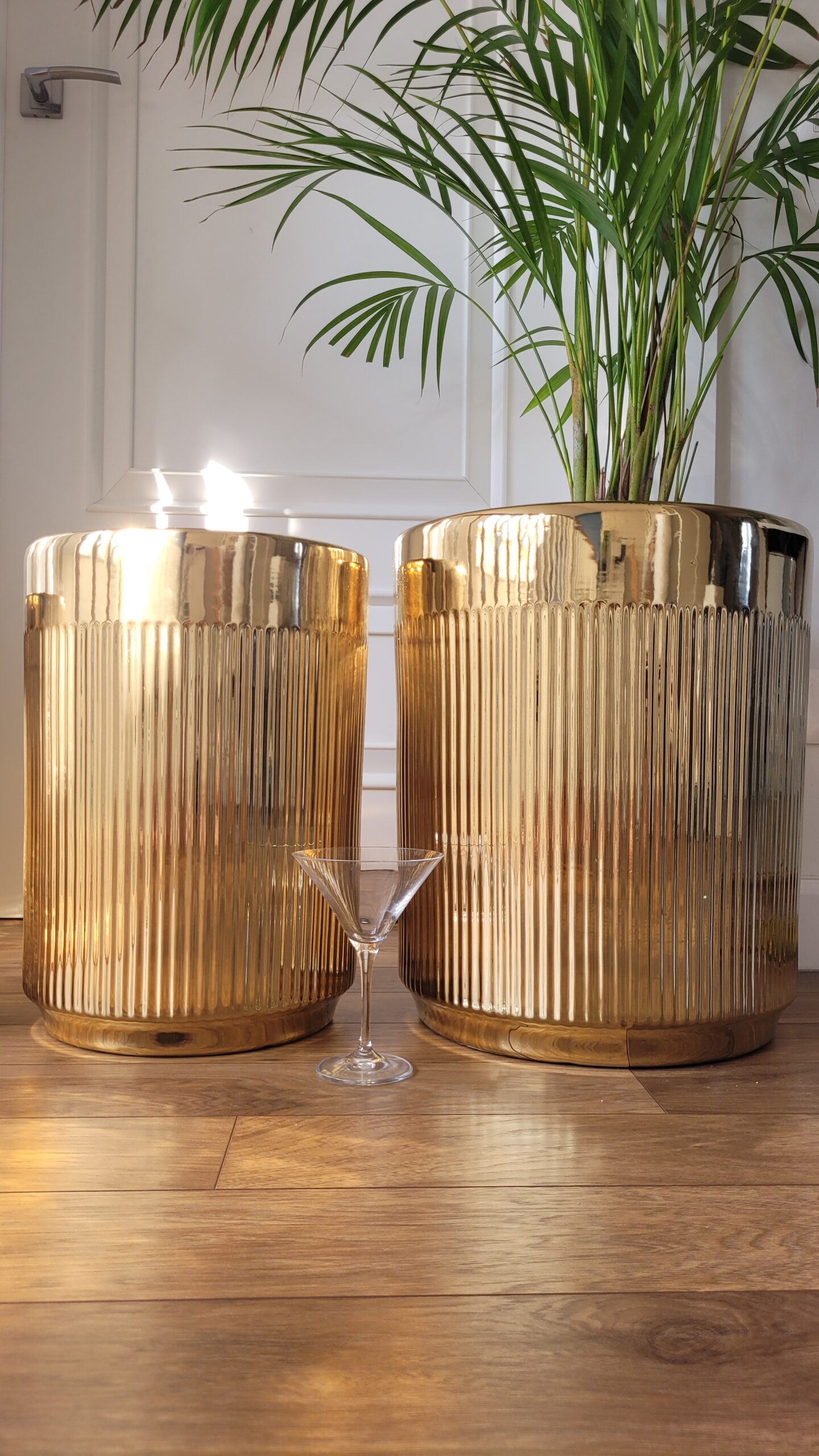 ZESTAW 3 DONIC złotych, ceramicznych, ryflowane, wysoki połysk, styl glamour, wyjątkowe ZESTAW 3 DONIC złotych, ceramicznych, ryflowane, wysoki połysk, styl glamour, wyjątkowe