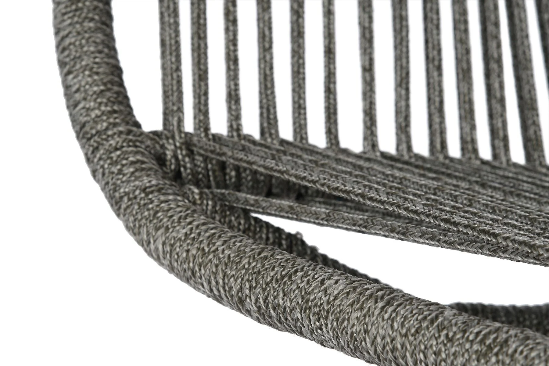 FOTEL BUJANY OGRODOWY drewniana podstawa, szary snurek, styl boho, zestaw ogrodowy OM003-1