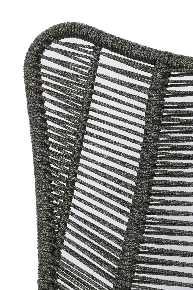 FOTEL BUJANY OGRODOWY drewniana podstawa, szary snurek, styl boho, zestaw ogrodowy OM003-2