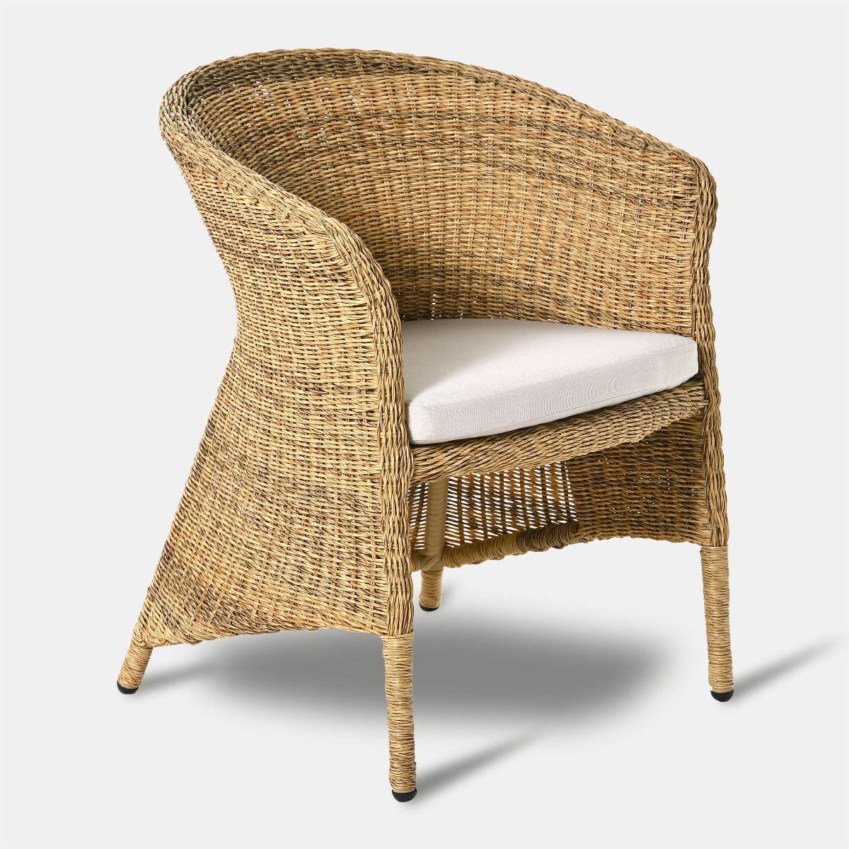 FOTEL OBIADOWY z technorattanu, naturalny kolor, klasyczny styl, zestaw ogrodowy OM004, piękny