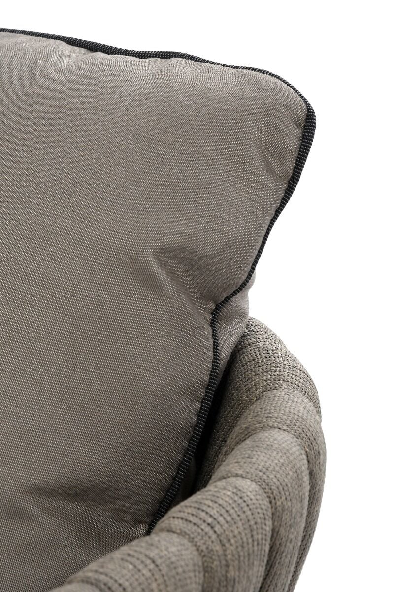 FOTEL OGRODOWY antracytowy stelaż, tkanina taupe, nowoczesny styl, zestaw ogrodowy OM005-2