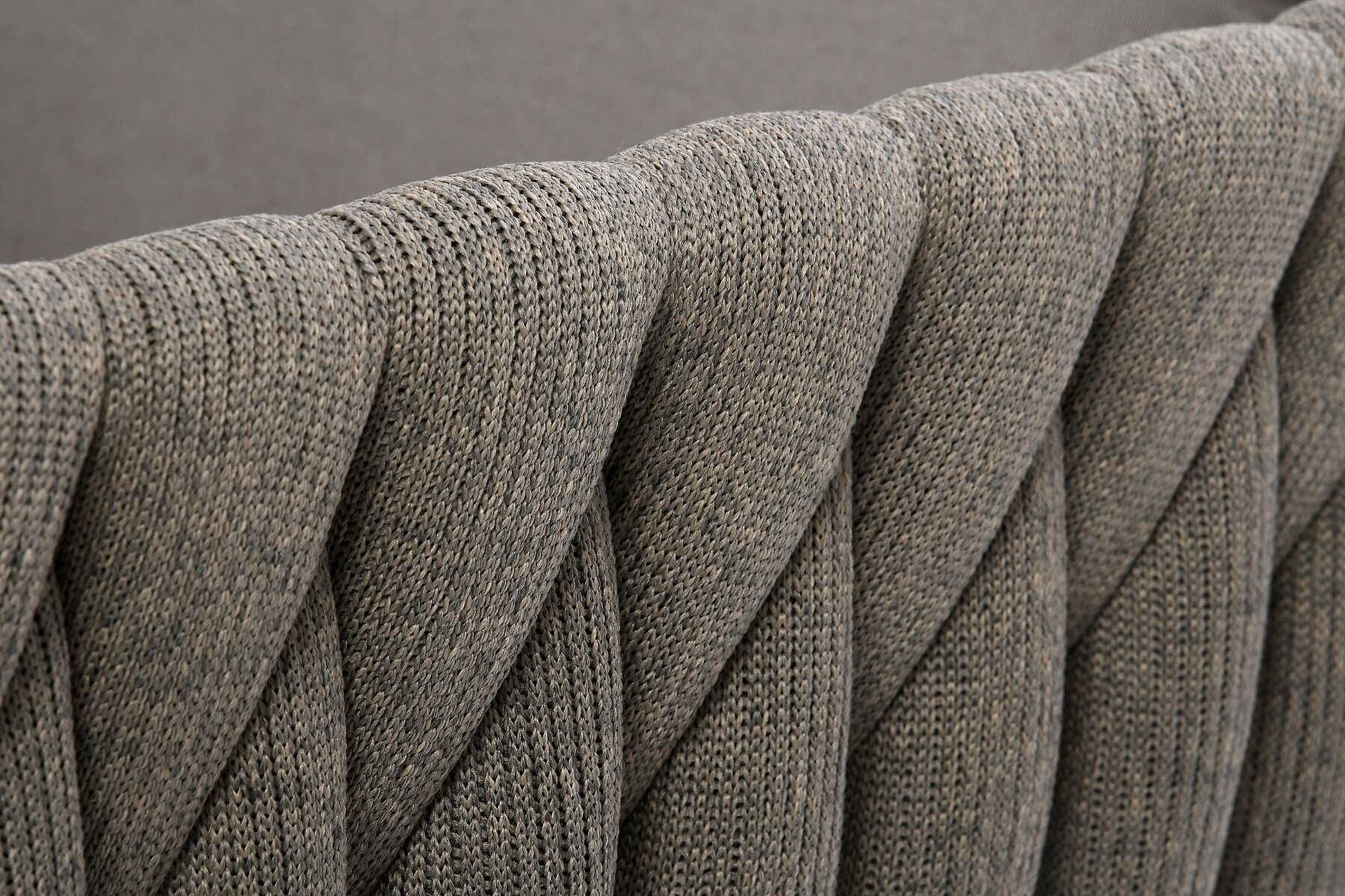 FOTEL OGRODOWY antracytowy stelaż, tkanina taupe, nowoczesny styl, zestaw ogrodowy OM005-4