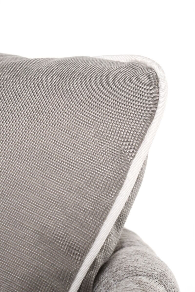 FOTEL OGRODOWY biały stelaż, tkanina Sunbrella taupe, nowoczesny wygląd, zestaw OM011, najwyższa jakośc