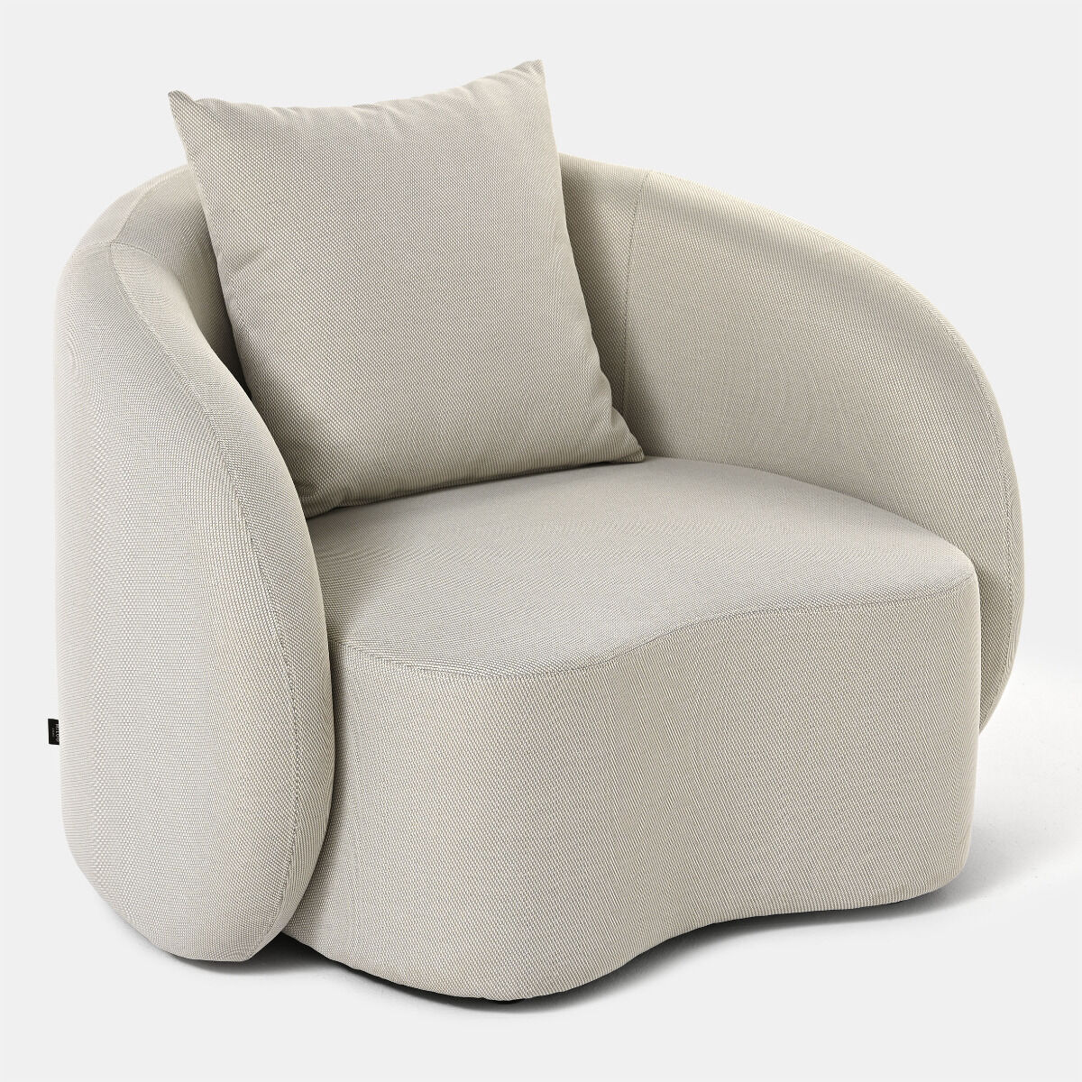 FOTEL OGRODOWY materiałowy, beżowe wykończenie, designerski kształt, zestaw ogrodowy OM006, piękny FOTEL OGRODOWY materiałowy, beżowe wykończenie, designerski kształt, zestaw ogrodowy OM006, piękny