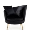 FOTEL wypoczynkowy z pluszowego velvetu, złote nogi, styl glamour, czarny-11