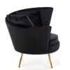 FOTEL wypoczynkowy z pluszowego velvetu, złote nogi, styl glamour, czarny-4