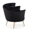 FOTEL wypoczynkowy z pluszowego velvetu, złote nogi, styl glamour, czarny-5
