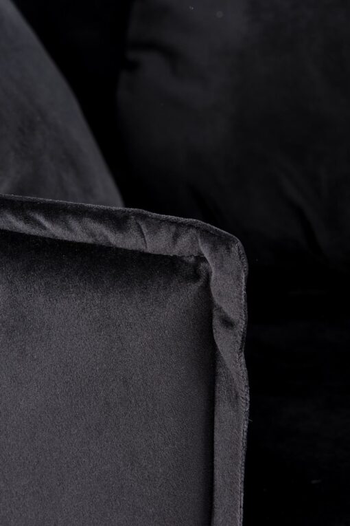 FOTEL wypoczynkowy z pluszowego velvetu, złote nogi, styl glamour, czarny-7