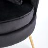FOTEL wypoczynkowy z pluszowego velvetu, złote nogi, styl glamour, czarny-8