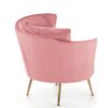 FOTEL wypoczynkowy z pluszowego velvetu, złote nogi, styl glamour, rózowy, ekskluzywny FOTEL wypoczynkowy z pluszowego velvetu, złote nogi, styl glamour, rózowy, ekskluzywny