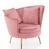 FOTEL wypoczynkowy z pluszowego velvetu, złote nogi, styl glamour, rózowy, piękny FOTEL wypoczynkowy z pluszowego velvetu, złote nogi, styl glamour, rózowy, piękny