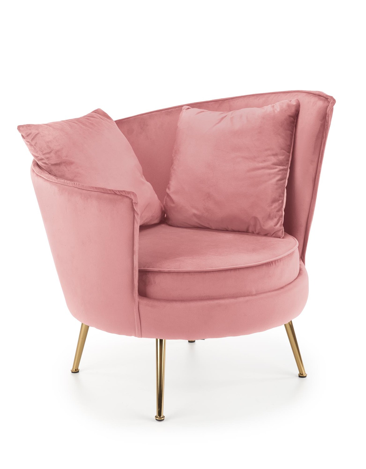 FOTEL wypoczynkowy z pluszowego velvetu, złote nogi, styl glamour, rózowy, piękny FOTEL wypoczynkowy z pluszowego velvetu, złote nogi, styl glamour, rózowy, piękny
