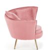 FOTEL wypoczynkowy z pluszowego velvetu, złote nogi, styl glamour, rózowy, wyjątkowy FOTEL wypoczynkowy z pluszowego velvetu, złote nogi, styl glamour, rózowy, wyjątkowy
