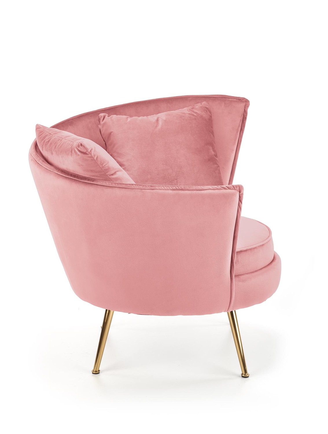 FOTEL wypoczynkowy z pluszowego velvetu, złote nogi, styl glamour, rózowy, wyjątkowy FOTEL wypoczynkowy z pluszowego velvetu, złote nogi, styl glamour, rózowy, wyjątkowy