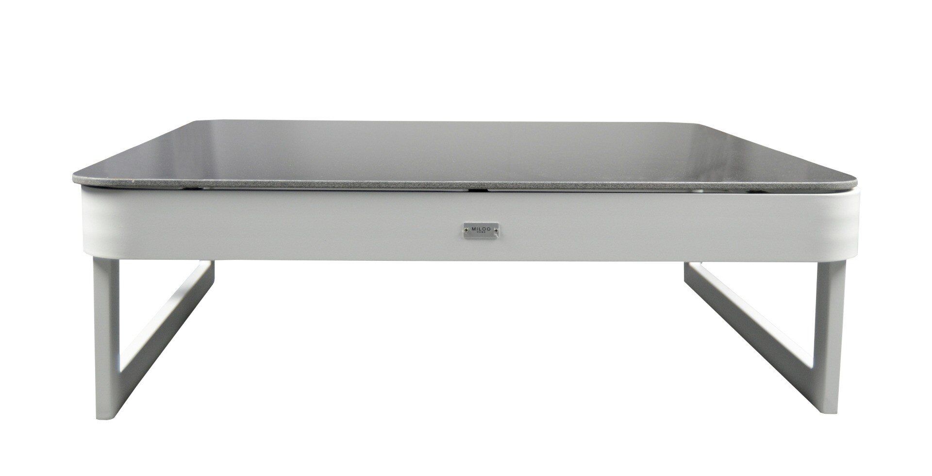 KAWOWY STOLIK OGRODOWY kwadratowy, piaskowe wykończenie, elegancki, zestaw ogrodowy OM007