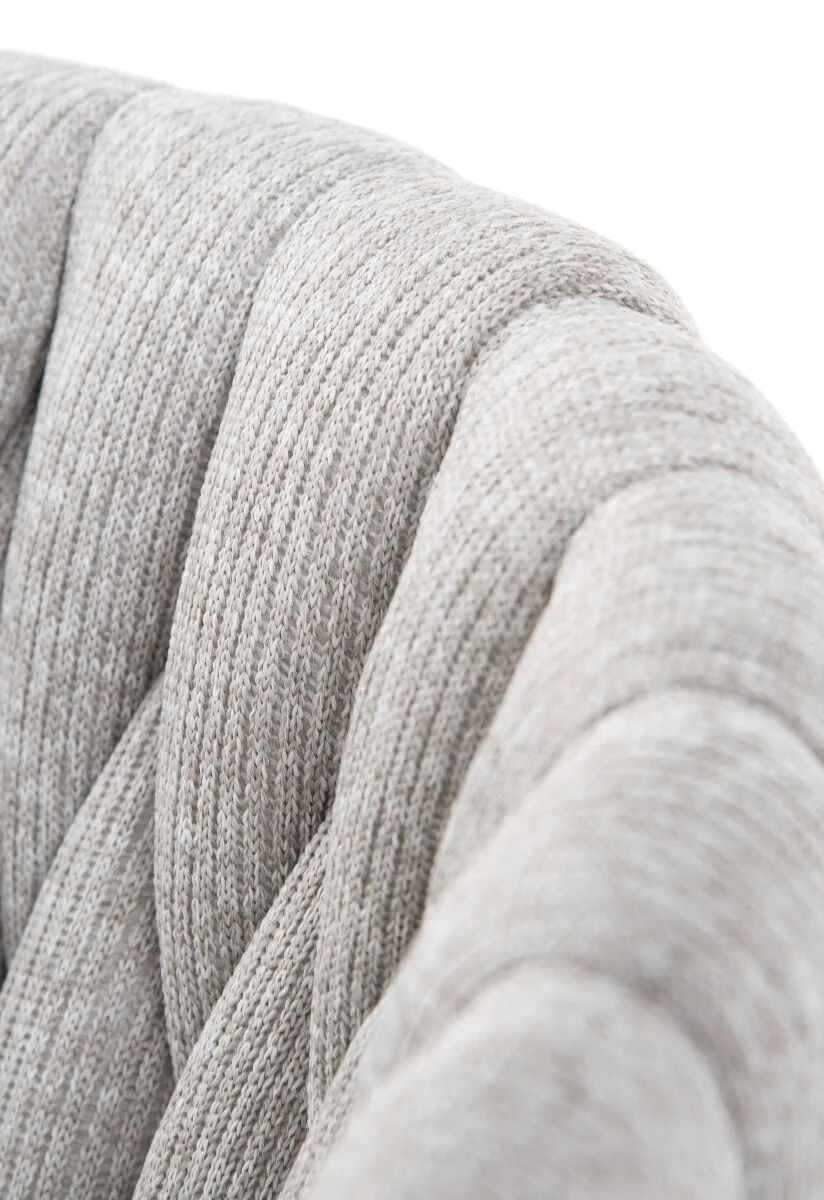 KRZESŁO OGRODOWE na białym stelażu, tkanina Sunbrella w kolorze taupe, nowoczesne, Zestaw ogrodowy OM011-2