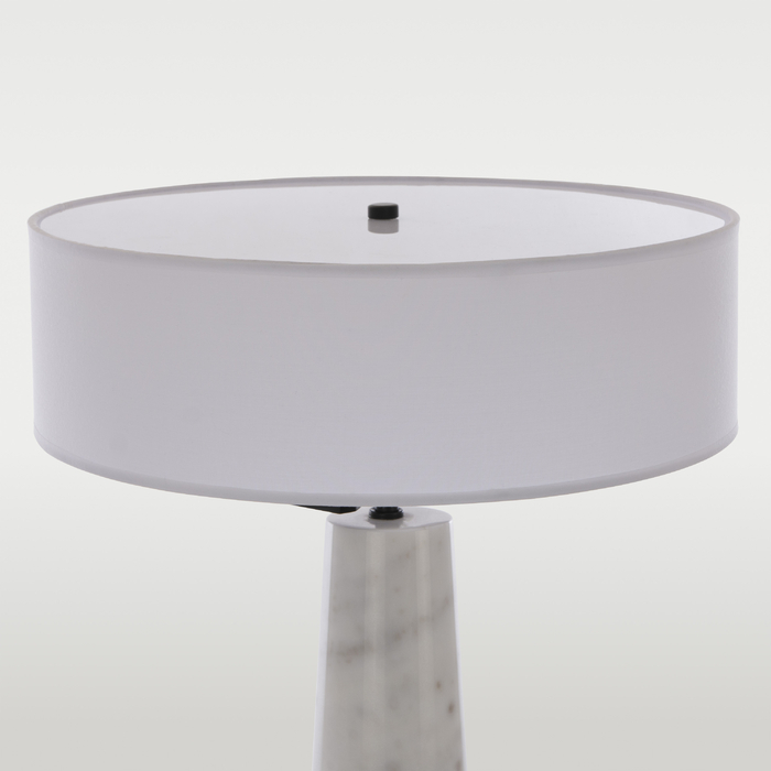 LAMPA STOŁOWA Bow, podstawa z naturalnego marmuru, biały, okrągły abażur, ekskluzywna LAMPA STOŁOWA Bow, podstawa z naturalnego marmuru, biały, okrągły abażur, ekskluzywna