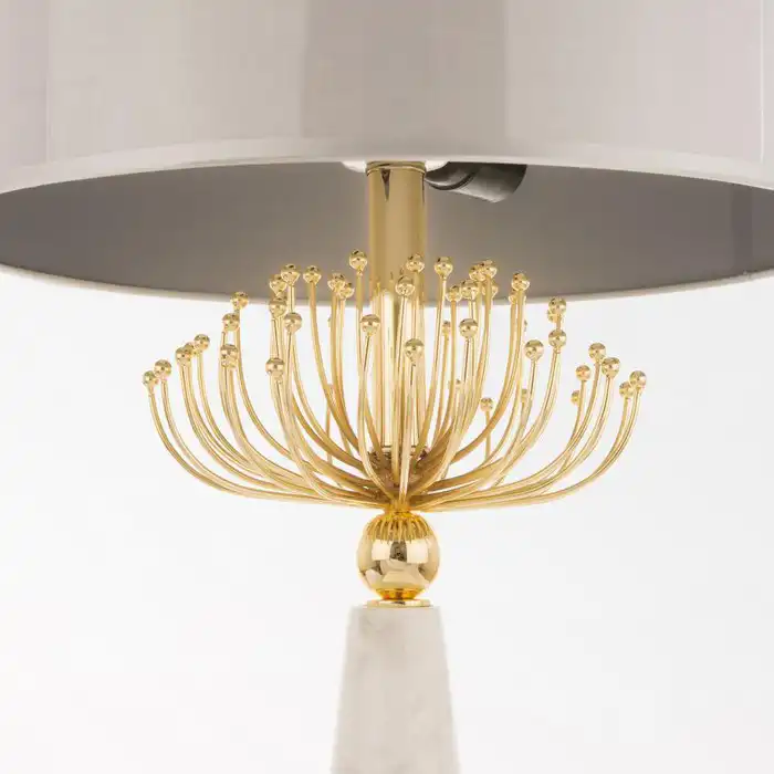 LAMPA STOŁOWA Cartagena Marmurowa Podstawa, Metalowa Dekoracja, Szary Abażur, dekoracyjna LAMPA STOŁOWA Cartagena Marmurowa Podstawa, Metalowa Dekoracja, Szary Abażur, dekoracyjna