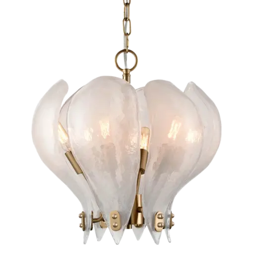 LAMPA WISZĄCA Cannes metalowy, mosiężny stelaż, szklany klosz, modern classic 40,5 x 40,5 cm, piękna