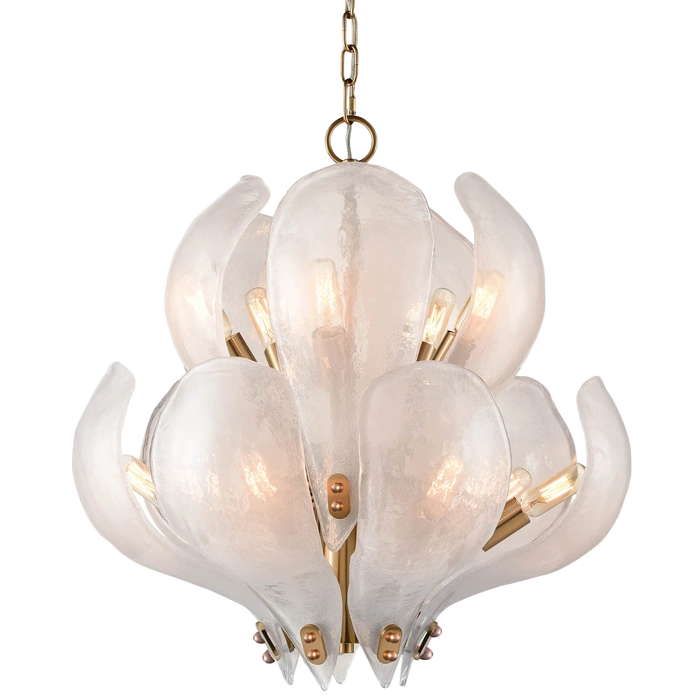 LAMPA WISZĄCA Cannes metalowy, mosiężny stelaż, szklany klosz, modern classic 56,5 x 52,5 cm, ekskluzywna