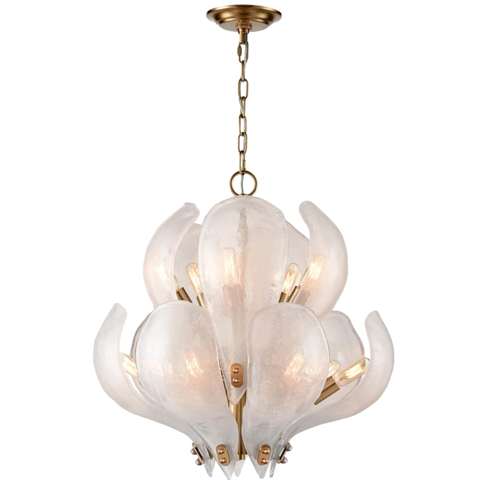 LAMPA WISZĄCA Cannes metalowy, mosiężny stelaż, szklany klosz, modern classic 56,5 x 52,5 cm