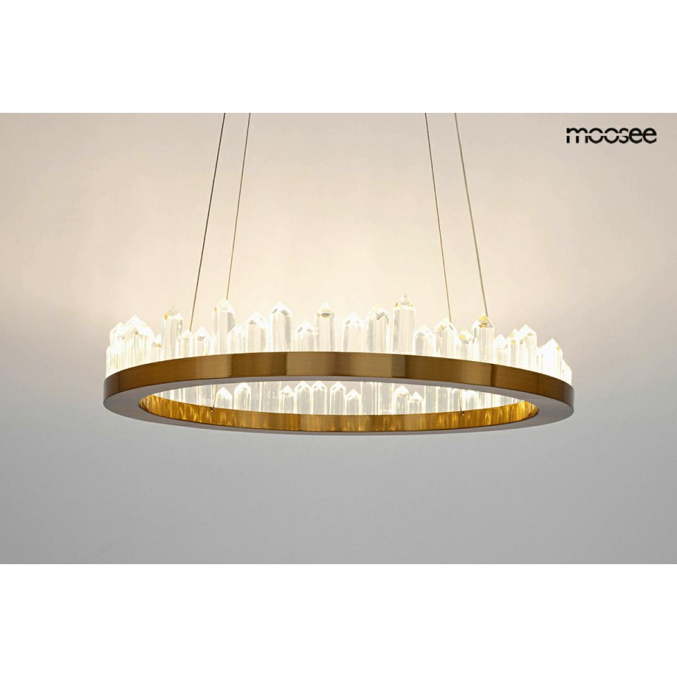 LAMPA WISZĄCA ze złotą obręczą i kryształami, ekskluzywna, styl glamour, nowoczesna LAMPA WISZĄCA ze złotą obręczą i kryształami, ekskluzywna, styl glamour, nowoczesna