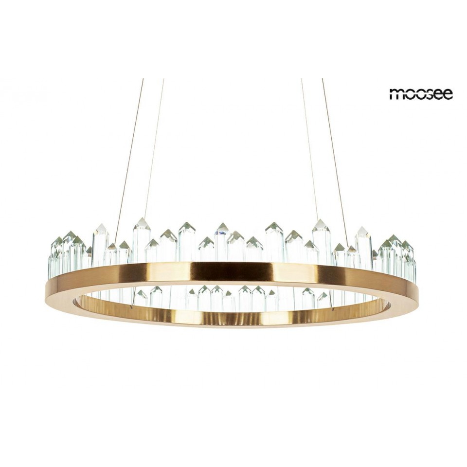 LAMPA WISZĄCA ze złotą obręczą i kryształami, ekskluzywna, styl glamour LAMPA WISZĄCA ze złotą obręczą i kryształami, ekskluzywna, styl glamour