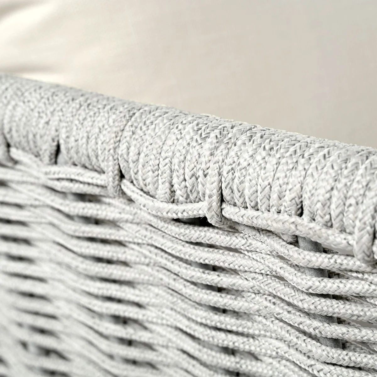 OBROTOWY FOTEL OGRODOWY szary sznur, tkanina sunproof, nowoczesny, zestaw ogrodowy OM001, wyjątkowy