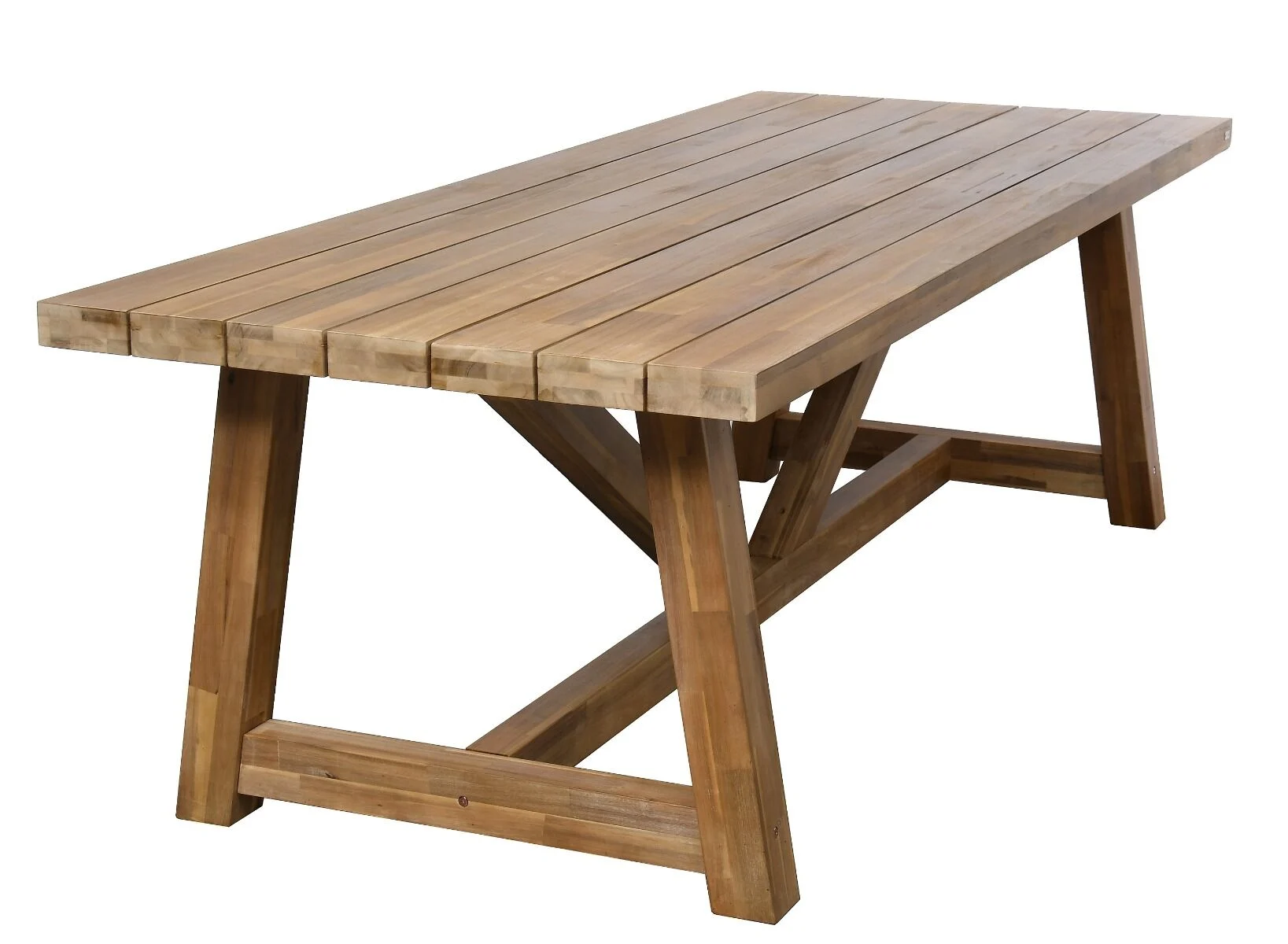 OGORODOWY STÓŁ OBIADOWY z drewna akacjowego w naturalnym kolorze, klasyczny, zestaw ogrodowy OM009, elegancki